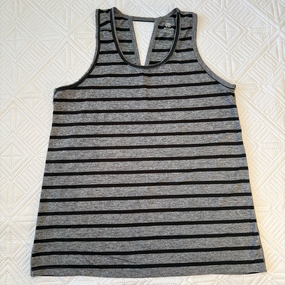 Champion Gray and Black Striped Tank Top Size XS - Picture 1 of 6